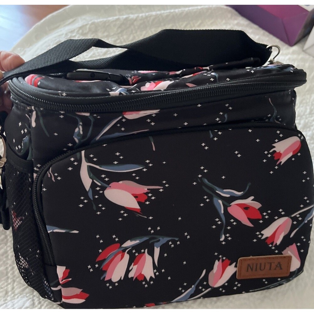 Pink Flower Floral Blossom Lunch Box Insulated Lunch Bag Kids School Work
